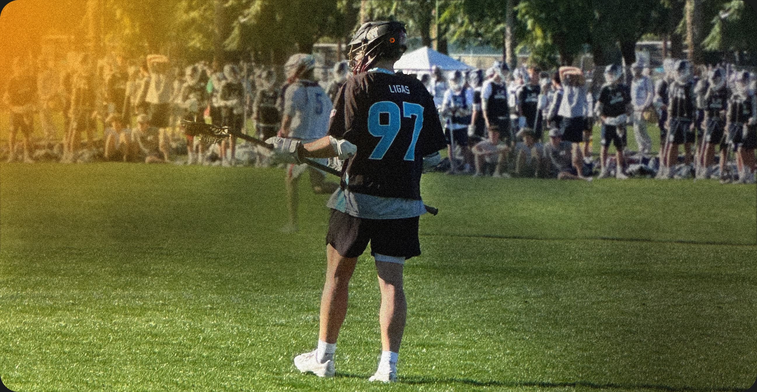 Lacrosse player in action